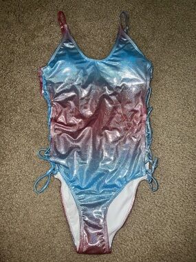 Shimmery Ombre One-Piece Swimsuit in Blue & Pink